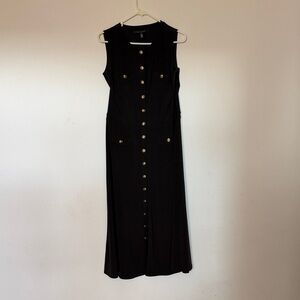 White House Black Market Elegant Black Sleeveless Midi Dress